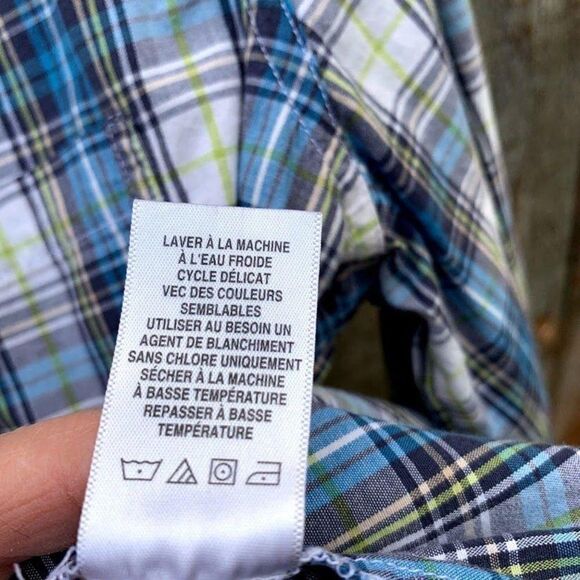 Aeropostale button up plaid checkered stretchy - Picture 5 of 8